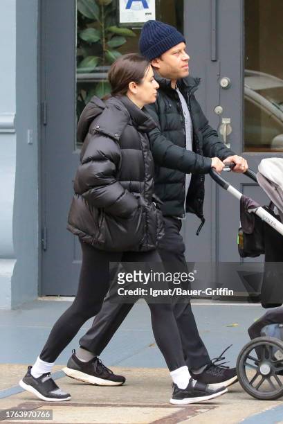 Lea Michele and Zandy Reich are seen on November 04, 2023 in New York City.