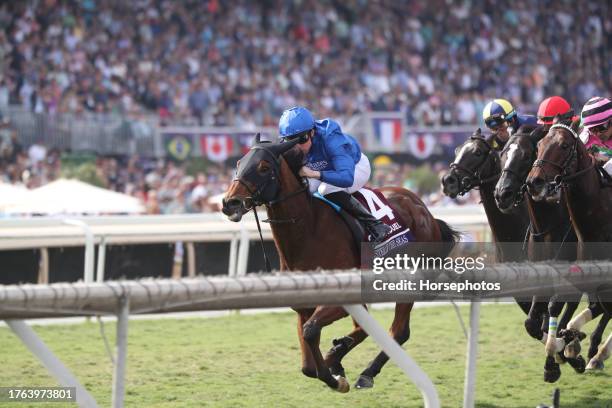 Master of the seas with jockey William Buick riding win the Breeders Cup Mile at Santa Anita Park on November 4, 2023 in Arcadia, California.