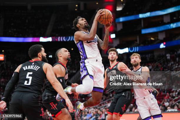 Malik Monk of the Sacramento Kings drives to the basket during the first quarter of the game against the Houston Rockets at Toyota Center on November...