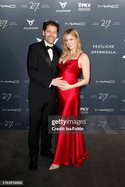 Davis Schluz and Nina Ensmann at the 27th Opera Gala at Deutsche Oper Berlin on November 4, 2023 in Berlin, Germany.