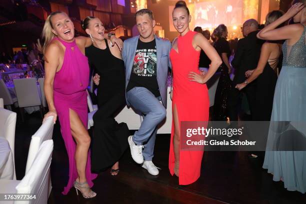 Magdalena Brzeska, Noemi Peschel, Oliver Pocher and Laure Marx during the German Sports Media Ball "Pegasos tanzt mit Laureus" at Alte Oper on...