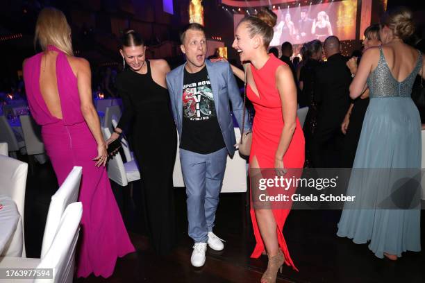 Noemi Peschel, Oliver Pocher and Christine Theiss during the German Sports Media Ball "Pegasos tanzt mit Laureus" at Alte Oper on November 4, 2023 in...