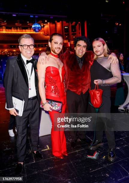 Reinhard Maetzler, Riccardo Simonetti, Rolando Villazon and Strify at the 27th Opera Gala at Deutsche Oper Berlin on November 4, 2023 in Berlin,...