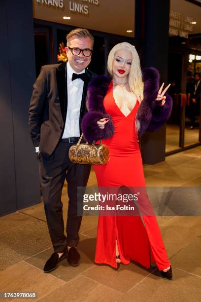Reinhard Maetzler and Katja Krasavice at the 27th Opera Gala at Deutsche Oper Berlin on November 4, 2023 in Berlin, Germany.