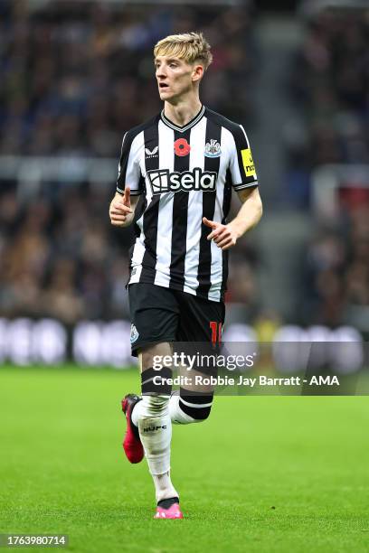 Anthony Gordon of Newcastle United during the Premier League match between Newcastle United and Arsenal FC at St. James Park on November 4, 2023 in...