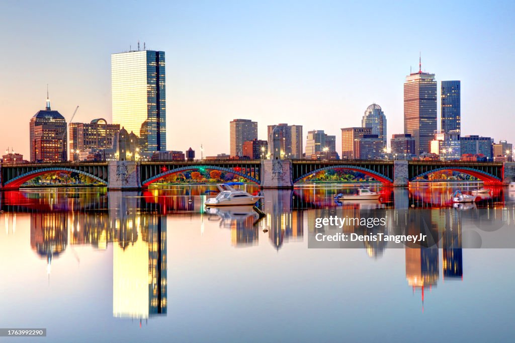 Boston's Back Bay skyline along the Charles River