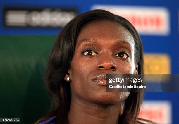 Olympi 100m Hurdles champion Dawn Harper-Nelson of United States attendS the IAAF Ambassador Programme Press Conference during Day Three of the 14th...