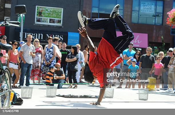 Street dancers entertain the crowd at The 20th annual Taste of the Danforth festival is on this weekend from Friday to Sunday running along Danforth...