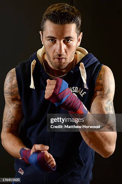 Nathan Cleverly during a training session at Planet Fitness ahead of his fight with Sergey Kovalev on August 12, 2013 in Aberbargoed, Wales.