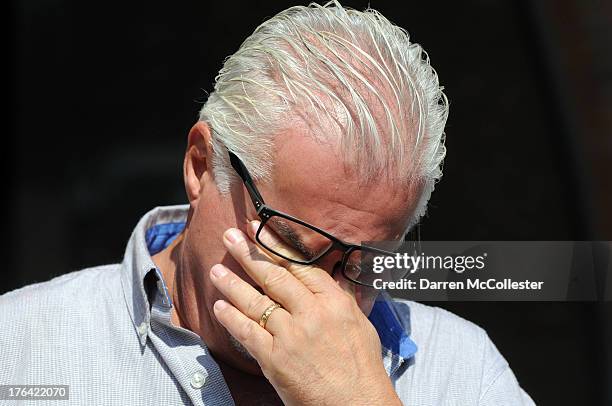 Steven Davis, brother of Debra Davis, speaks to reporters outside the John Joseph Moakley United States Courthouse following a guilty verdict against...