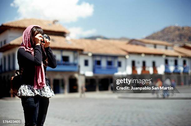 plaza cusco - cuzco fotografías e imágenes de stock