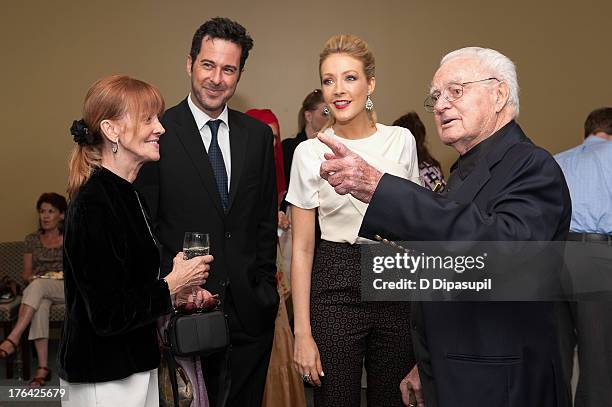 Diane Rioux, Jonathan Silverman, Jennifer Finnigan, and executive producer Robert Halmi Sr. Attend the "Baby Sellers" premiere at United Nations...