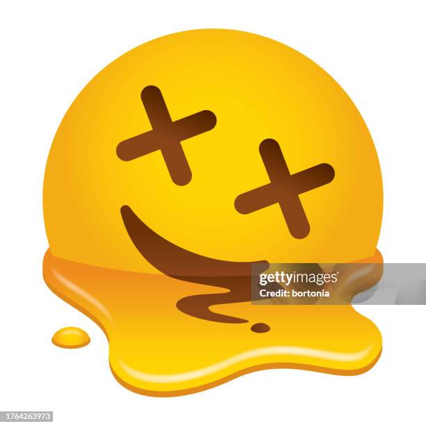illustrazioni stock, clip art, cartoni animati e icone di tendenza di icona emoji faccia che si scioglie - sciogliere