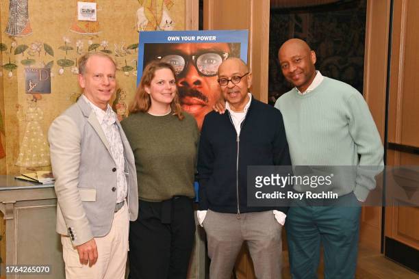 Bruce Cohen, Tonia Davis, George C. Wolfe and Branford Marsalis attend the "Rustin" Tastemaker screening on October 29, 2023 in New York City.