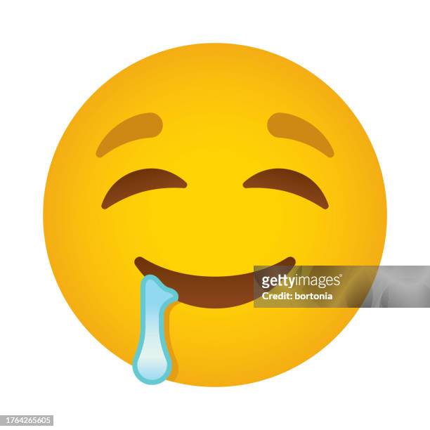 drooling face emoji icon - saliva stock illustrations