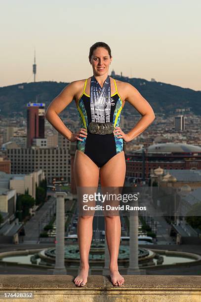 Australian swimmer Alicia Coutts poses during a portrait session following the 15th FINA World Championships, on August 5, 2013 in Barcelona, Spain.