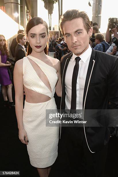 Actors Lily Collins and Kevin Zegers attend the premiere of Screen Gems & Constantin Films' "The Mortal Instruments: City of Bones" at ArcLight...