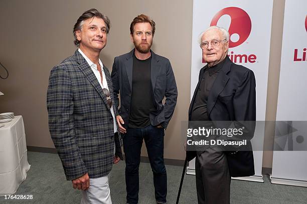 Director Nick Willing, Ewan McGregor, and executive producer Robert Halmi Sr. Attend the "Baby Sellers" premiere at United Nations Headquarters on...