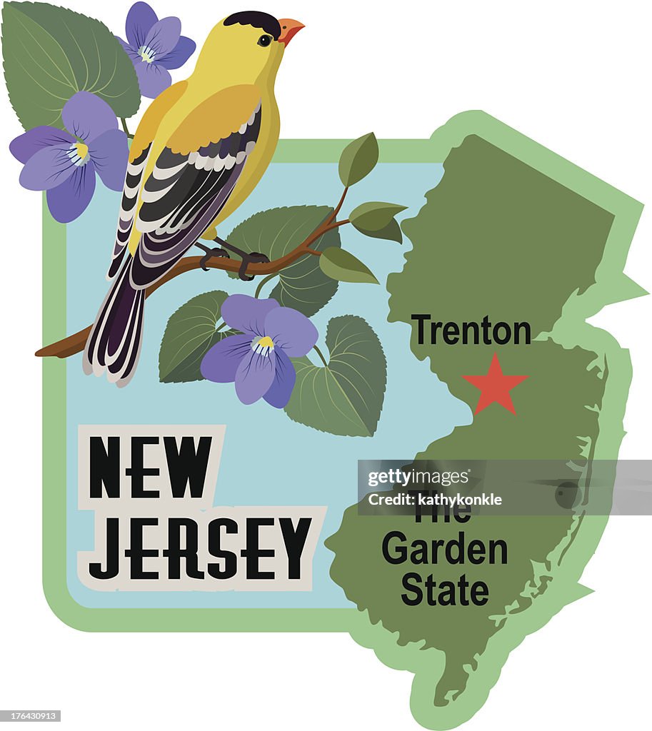 New Jersey luggage label or travel sticker
