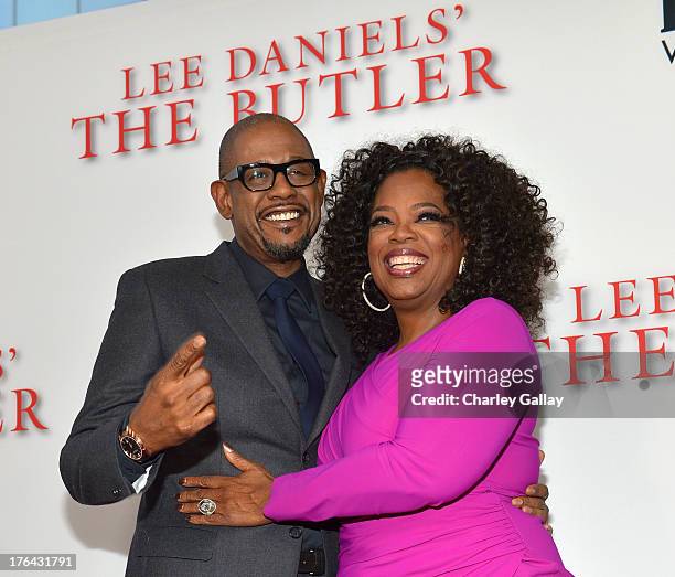 Actor Forest Whitaker and Oprah Winfrey attend LEE DANIELS' THE BUTLER Los Angeles premiere, hosted by TWC, Budweiser and FIJI Water, Purity Vodka...