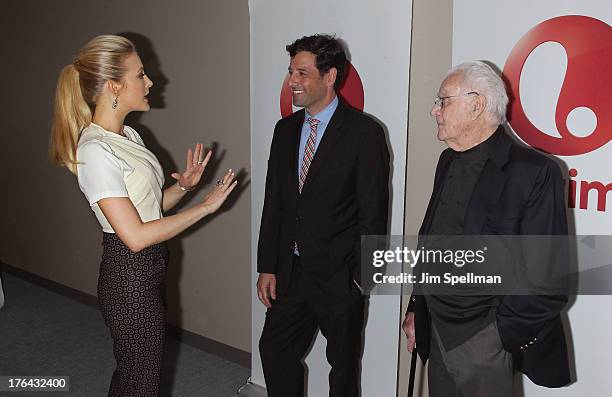 Actress Jennifer Finnigan, executive vice president of programming of Lifetime Networks Rob Sharenow and producer Robert Halmi Sr. Attend the "Baby...