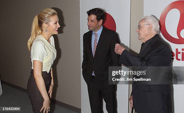 Actress Jennifer Finnigan, executive vice president of programming of Lifetime Networks Rob Sharenow and producer Robert Halmi Sr. Attend the "Baby...