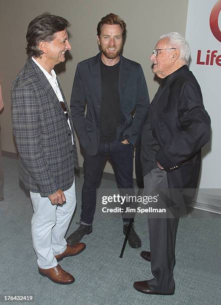 Director Nick Willing, actor Ewan McGregor and producer Robert Halmi Sr. Attend the "Baby Sellers" premiere at United Nations Headquarters on August...