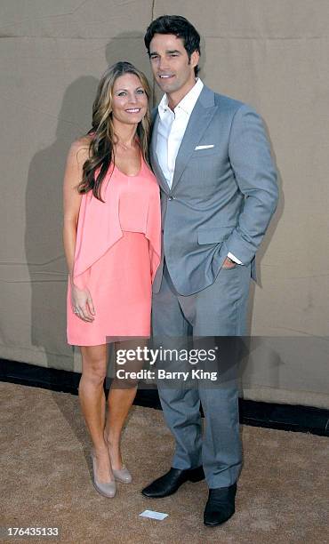 Personality Rob Marciano and wife Eryn Marciano arrive at the 2013 Television Critic Association's Summer Press Tour - CBS, The CW, Showtime Party on...