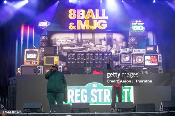 8Ball & MJG perform onstage during Day 2 of One MusicFest at Piedmont Park on October 29, 2023 in Atlanta, Georgia.
