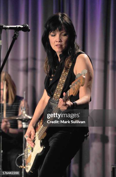 Dominique Davalos of Bad Empressions performs at The GRAMMY Museum on August 12, 2013 in Los Angeles, California.