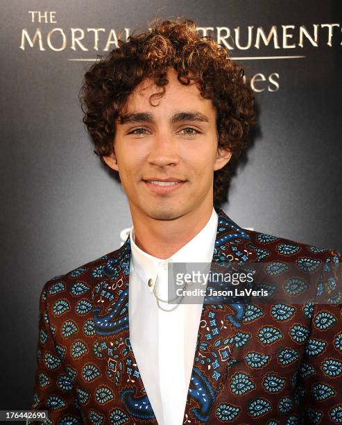 Actor Robert Sheehan attend the premiere of "The Mortal Instruments: City Of Bones" at ArcLight Cinemas Cinerama Dome on August 12, 2013 in...