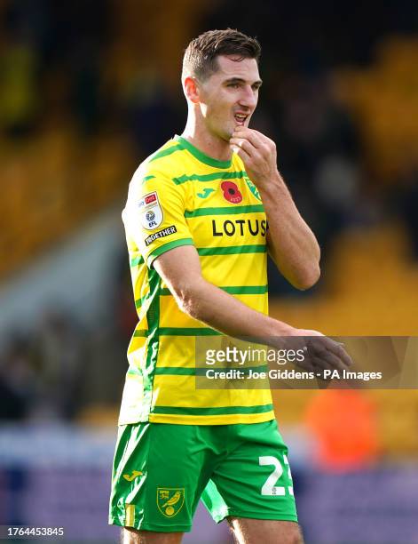 Norwich City's Kenny McLean reacts after the final whistle in the Sky Bet Championship match at Carrow Road, Norwich. Picture date: Sunday November...