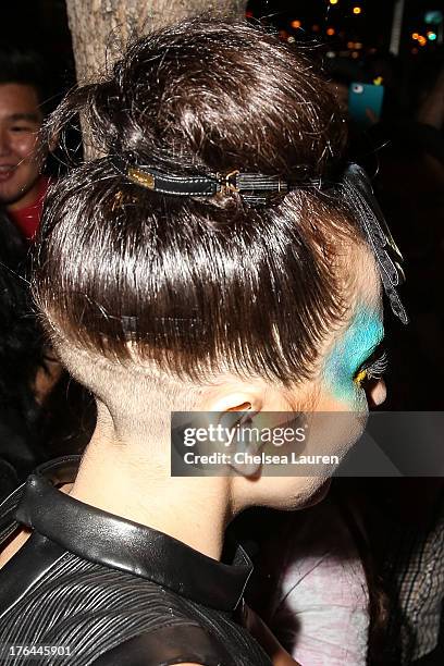 Lady Gaga arrives at a drag show with the cast of "RuPaul's Drag Race" at Micky's on August 12, 2013 in Los Angeles, California.