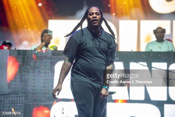 Waka Flocka Flame performs onstage during Day 2 of One MusicFest at Piedmont Park on October 29, 2023 in Atlanta, Georgia.