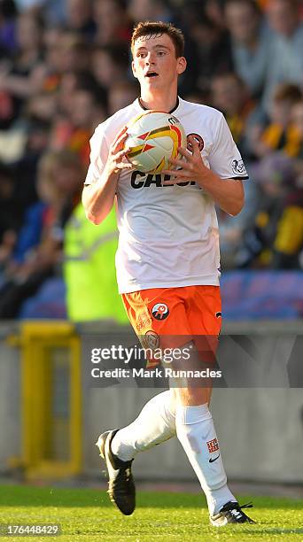 Andrew Robertson of Dundee United in action during the Scottish Premiership League match between Partick Thistle and Dundee United at Firhill Stadium...