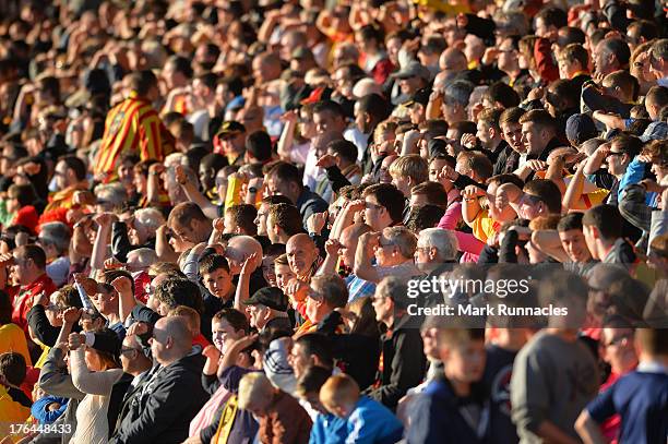 Firhill Stadium Partick Thistle, fans pack out the stadium during the Scottish Premiership League match between Partick Thistle and Dundee United at...