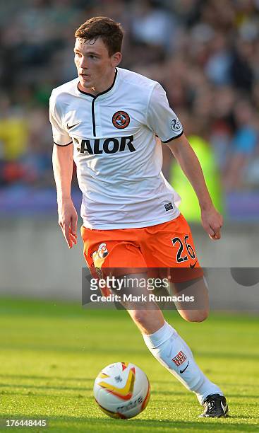 Andrew Robertson of Dundee United in action during the Scottish Premiership League match between Partick Thistle and Dundee United at Firhill Stadium...