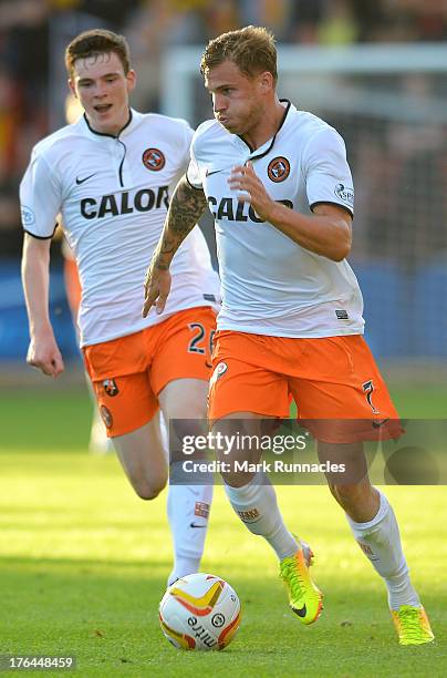 David Goodwillie of Dundee United in action during the Scottish Premiership League match between Partick Thistle and Dundee United at Firhill Stadium...