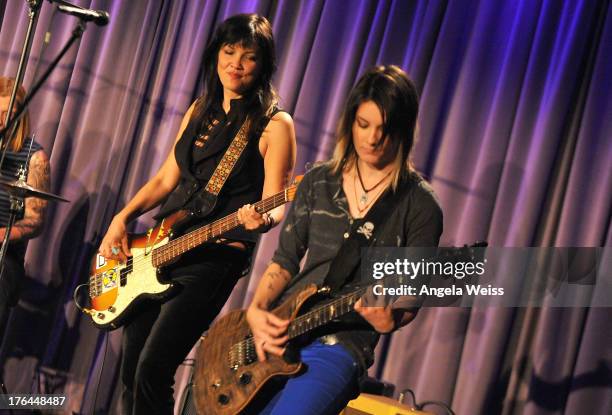 Dominique Davalos and Shae Padilla of Bad Empressions perform at The GRAMMY Museum on August 12, 2013 in Los Angeles, California.