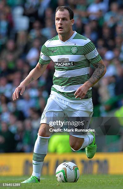 Anthony Stokes of Celtic in action during the Scottish Premier League game between Celtic and Ross County at Celtic Park Stadium on August 03, 2013...