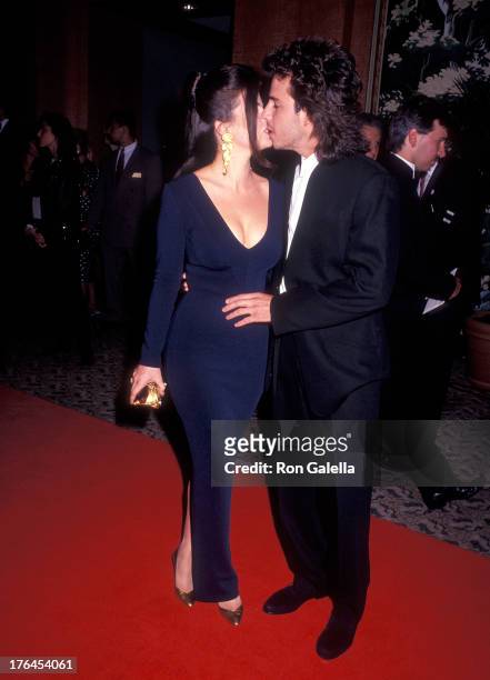 Actress Yasmine Bleeth and actor Ricky Paull Goldin attend the 19th Annual Daytime Emmy Awards on June 23, 1992 at the Sheraton New York Hotel in New...