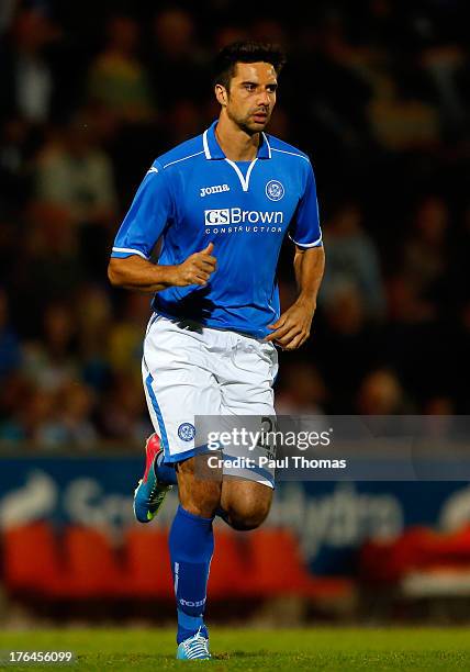 Rory Fallon of St Johnstone in action during the UEFA Europa League third qualifying round second leg match between St Johnstone and FC Minsk at...