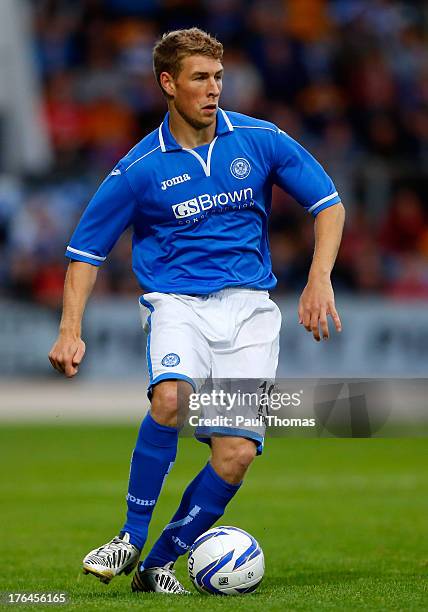 David Wotherspoon of St Johnstone in action during the UEFA Europa League third qualifying round second leg match between St Johnstone and FC Minsk...