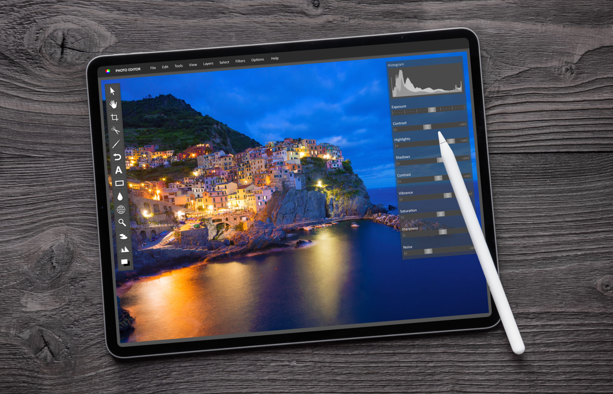 photo editing software interface