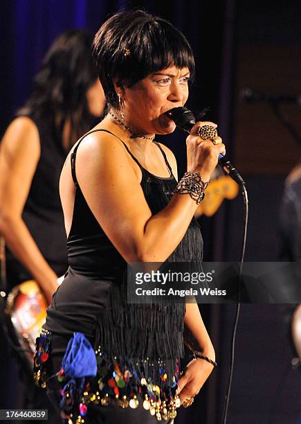 Annabella Lwin of Bad Empressions performs at The GRAMMY Museum on August 12, 2013 in Los Angeles, California.