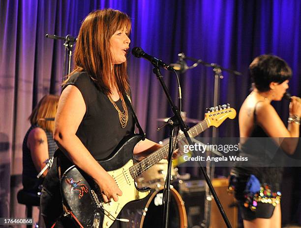 Kathy Valentine of Bad Empressions performs at The GRAMMY Museum on August 12, 2013 in Los Angeles, California.