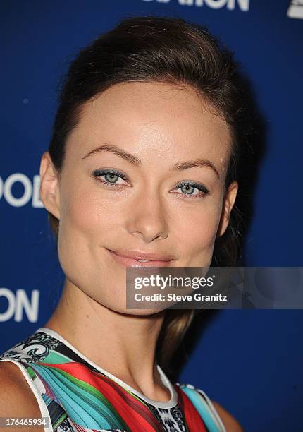 Actress Olivia Wilde attends Hollywood Foreign Press Association's 2013 Installation Luncheon at The Beverly Hilton Hotel on August 13, 2013 in...