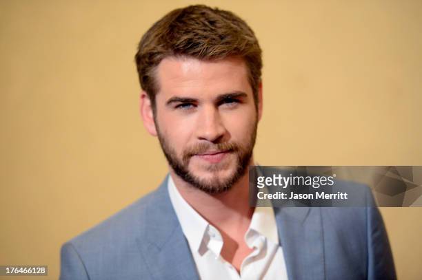 Actor Liam Hemsworth attends Hollywood Foreign Press Association's 2013 Installation Luncheon at The Beverly Hilton Hotel on August 13, 2013 in...