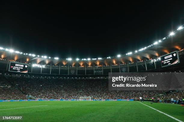 General view of the stadium during the final match of Copa CONMEBOL Libertadores 2023 between Fluminense and Boca Juniors at Maracana Stadium on...