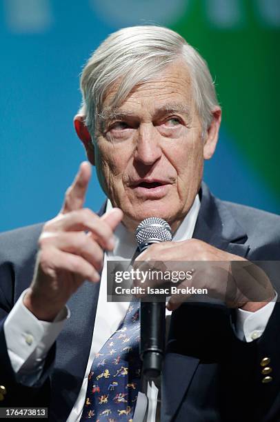 Former Sen. Timothy Wirth speaks during the National Clean Energy Summit 6.0 at the Mandalay Bay Convention Center on August 13, 2013 in Las Vegas,...